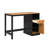 SOLID WOOD DESK IN BLACK & NATURAL HONEY