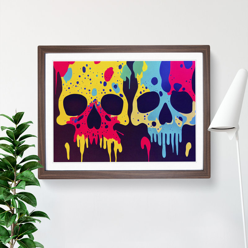 Skull Painting Abstract - Framed Print, 25cm H x 34cm W x 2cm D