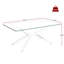 Table basse rectangulaire en verre trempé transparent de 39,63 po avec pieds en métal argenté, utilisation durable, assemblage facile pour tous, table rectangulaire, verre, option de rangement grande capacité, esthétique moderne-2072059899-2072059900