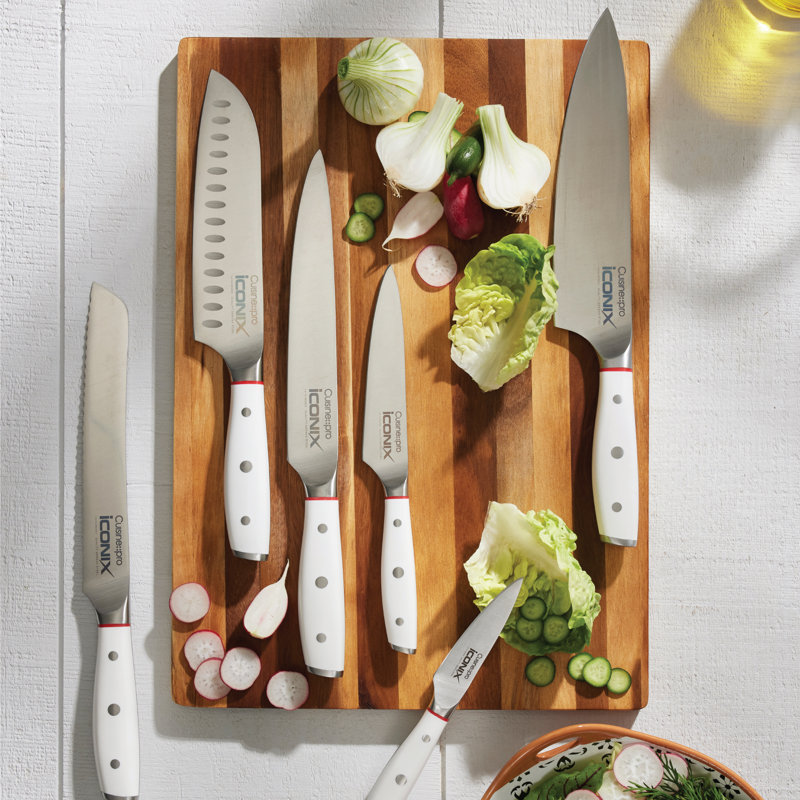 Cuisine::pro® iconiX™ Straub Knife Block 7 Piece White, Silver, Silver