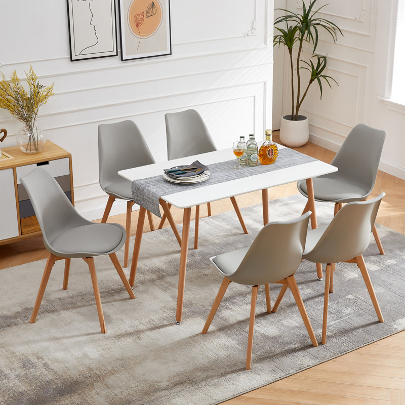 Eilish Upholstered Dining Chair, Grey, 6