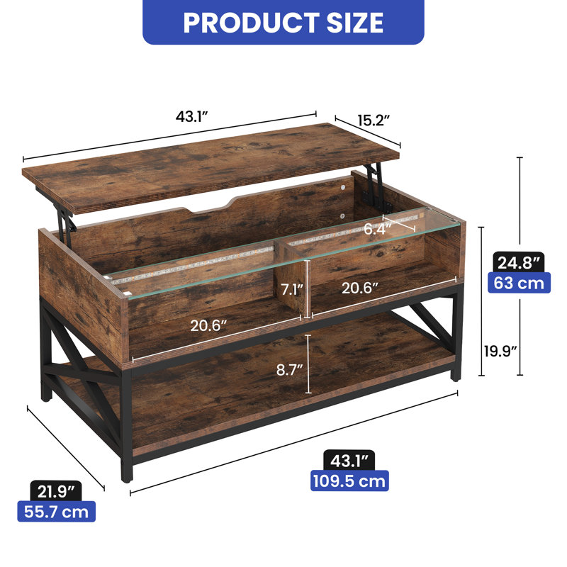 Table basse Laderrius, Brun