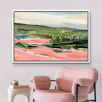 Signe, reproduction d'art sur toile encadrée, pastel multicolore, vallée de la nature, nature sauvage, illustrations, art moderne décoratif minimaliste rustique pour le salon, la chambre à coucher, le bureau