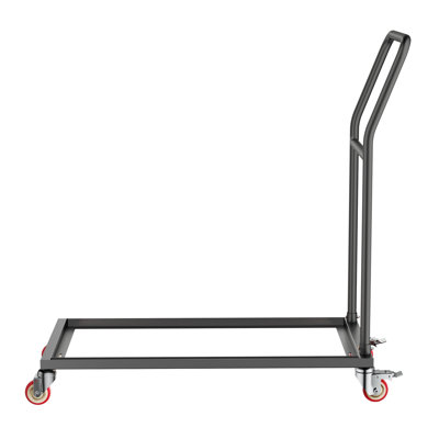 Folding Chair Rack, 300 LBS Capacity, L-shape Vertical Placement Chair Cart for 25 Chairs, Heavy-duty Metal Chair Storage Dolly with Rubber Wheels, Multi-Function Chair Holder, Matte Black