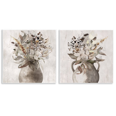 Rustic Southern Charm Bouquet 2 Piece Wall Plaque Art Set, design by Val Rhodes