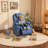Kids Recliner Chair with Anti-Tilt, 2 Cup Holders, Fabric-135761427-140509829