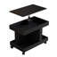 Petite table basse à roulettes, table d'appoint multifonctionnelle rotative à 360 °, table de bout roulante avec compartiment de rangement, table de chevet mobile pour le salon, la maison et le mobilier de chambre à coucher, noir