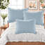 Ensemble de literie réversible 6 pièces en polyester matelassé style campagnard pour lit de jour simple, bleu