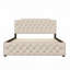 Lit plateforme tapissier en lin avec gigogne simple et 2 ensembles de ports USB-1139205308