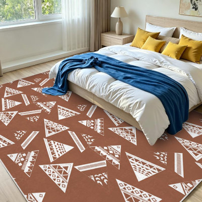 Tapis d'intérieur transparent, lavable à la machine, motif ethnique tribal abstrait