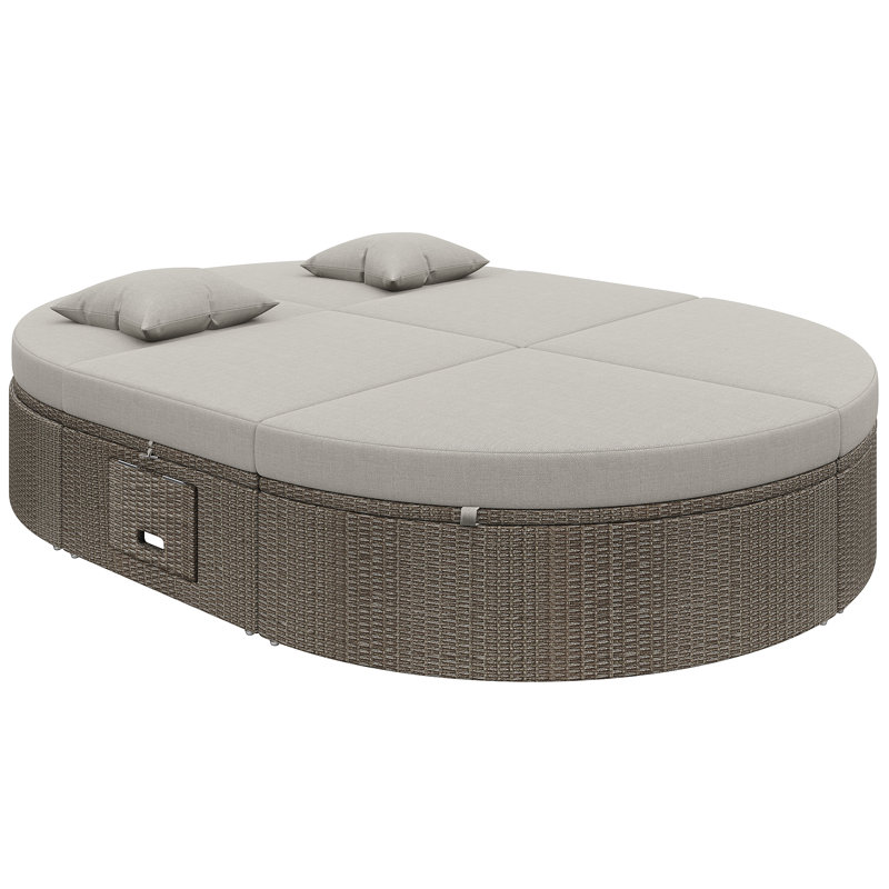 140.5cm Wide Curved Steel Patio Daybed