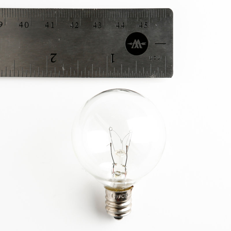 5 W, ampoule incandescente à intensité variable G40, culot E12 / candélabre, Transparent