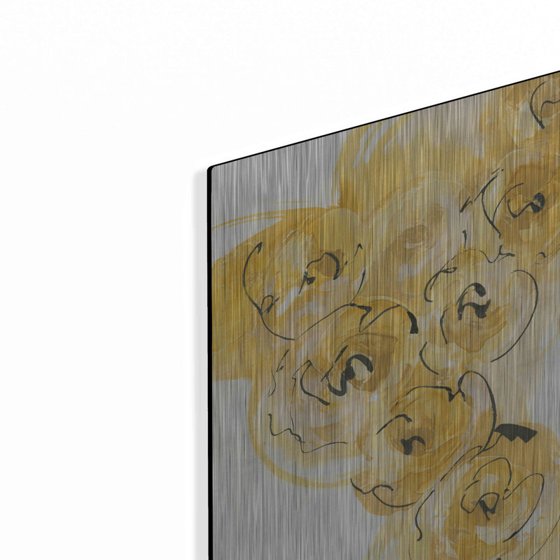 Luxe Yellow Art «Yellow Roses Anew I» par Chris Pac «Yellow Roses Anew I» par Chris Paschke, H 12 po x l 12 po