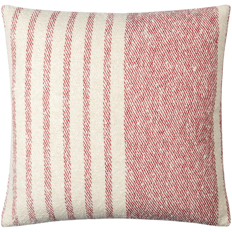 Weldon Cotton Throw Square Pillow, Polyester/Polyfill, Red, 22" x 22"