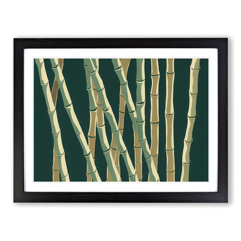 Exotic Bamboo Forest - Single Picture Frame Print, 46cm H x 64cm W x 2cm D, Black