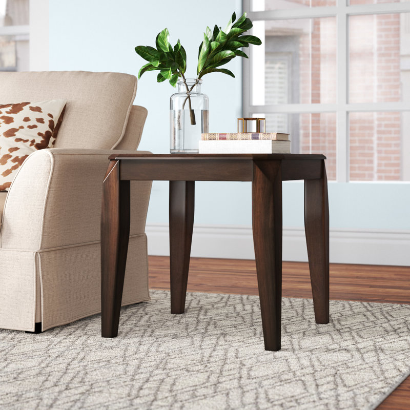 Eckman Transitional Solid Wood 23" Square End Table in Walnut