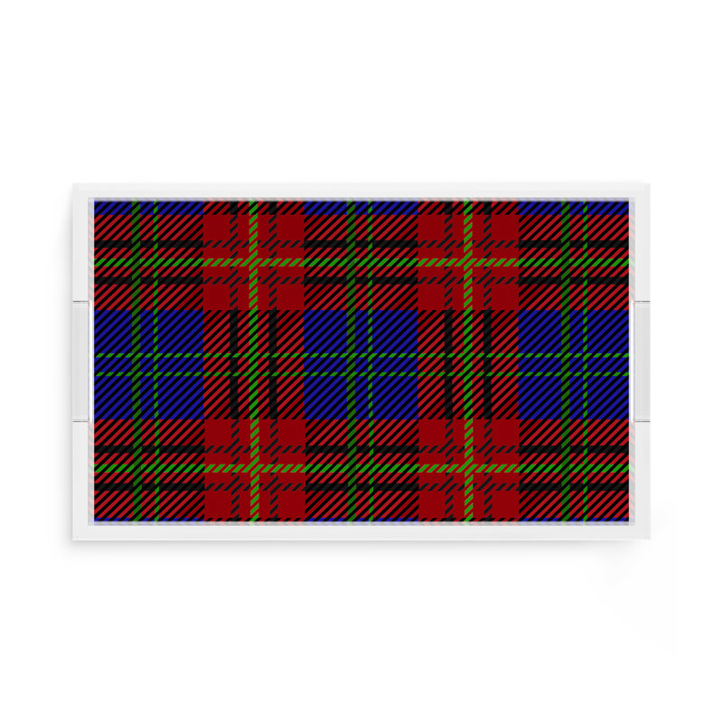 Tartan Acrylic Rectangle Decorative Tray, 2" H x 17"W x 10.5"D
