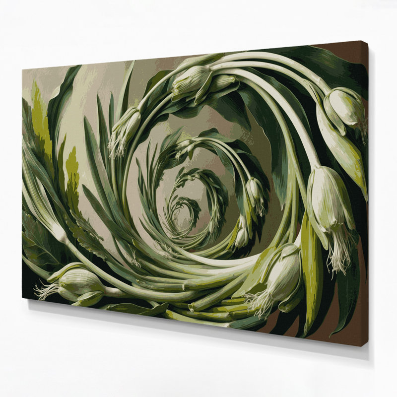 Art mural sur toile brun poireaux, H 11 po x l 14 po