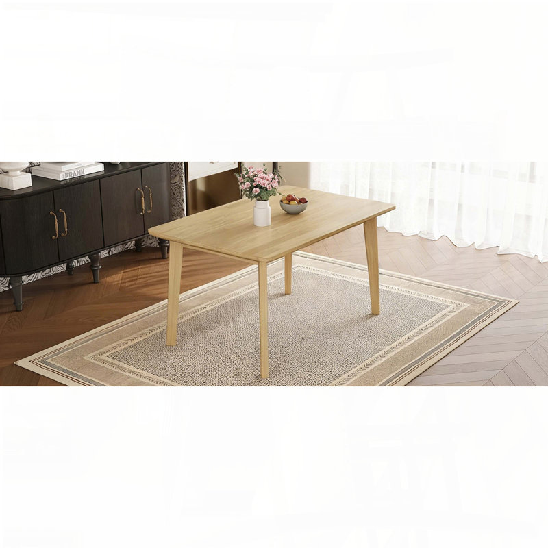 Table de salle à manger rustique avec cadre en bois massif (47,24 po, naturel), Brun