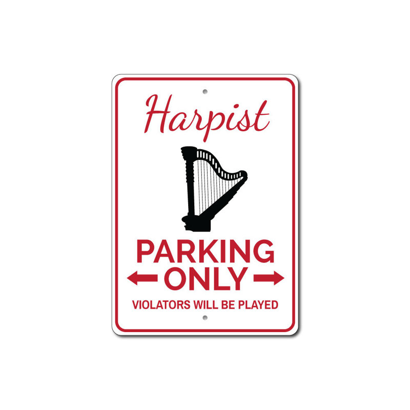 Enseigne en aluminium Harpist, H 12 po x l 18 po x P 0,06 po