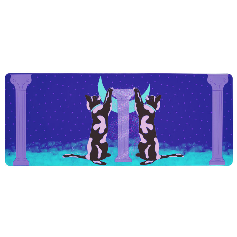 Tapis de bureau Gemini Cats with Columns, 30 x 12