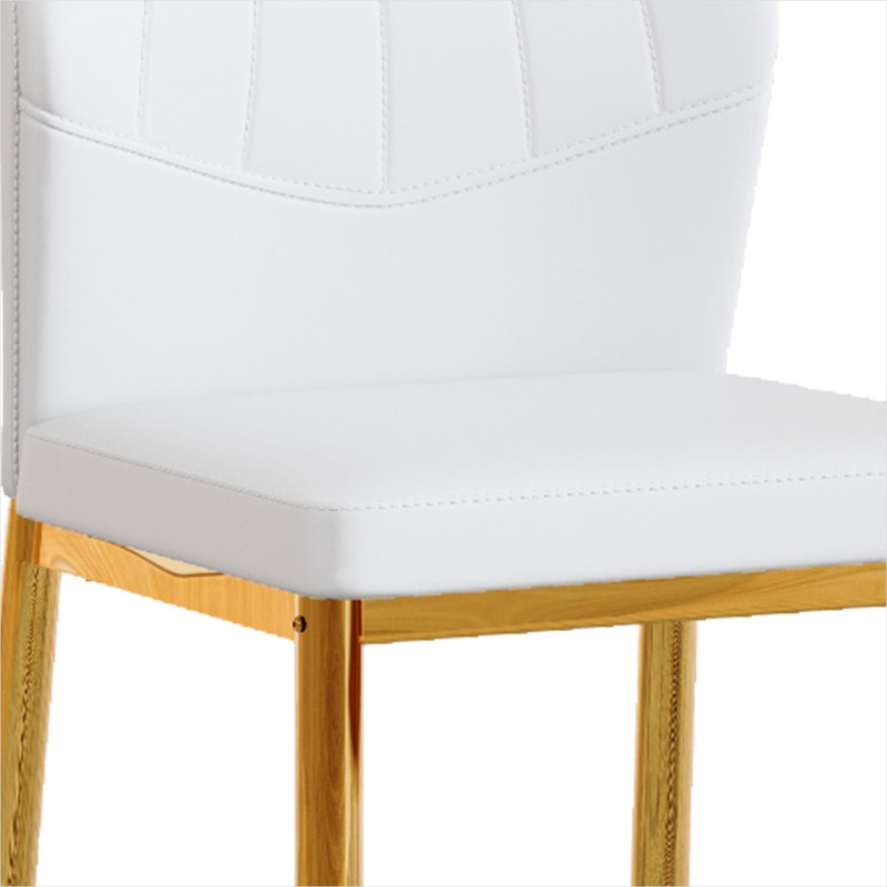 Chaises de salle à manger modernes modernes dorées et blanches, Pu ergonomique, ensemble de 6 élégances pour la maison