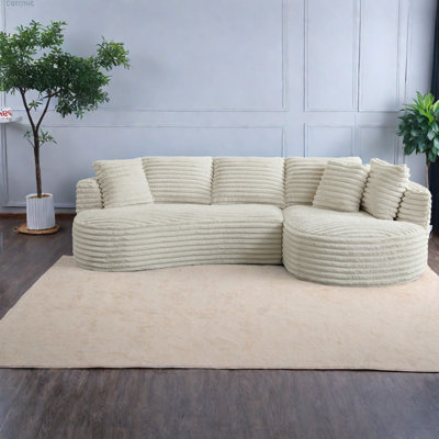 Compression Curved Sectionals Corduroy Modern Lounge Sofa For Home
