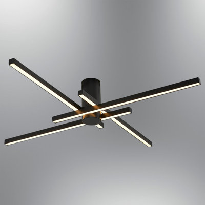 Lustre moderne noir Cassen avec structure en métal, 4,7 x 4,7 x 7,1 pouces | Douille DEL 6 W, blanc chaud 3 000 K, 6 000 lumens | Élégant bouchon en acrylique | Parfait pour l'éclairage de la salle à manger, du salon et du vestibule