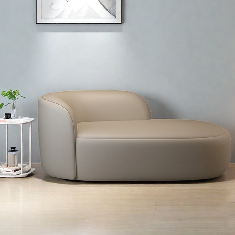 Chaise longue simple et élégante en éponge, Orienté à gauche (vu de face), Beige