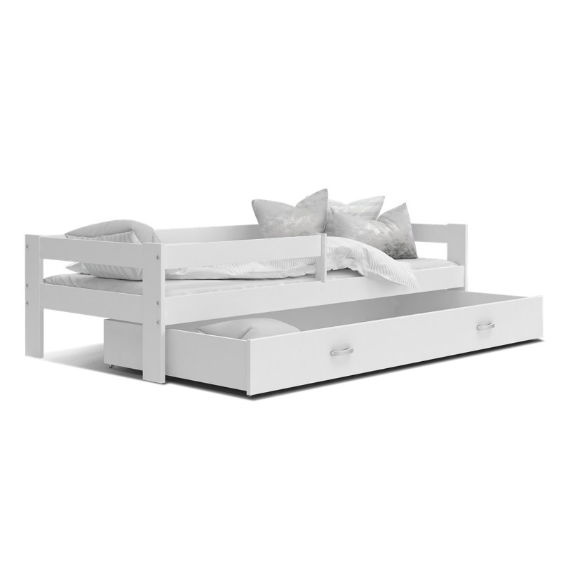 European Toddler (80 x 160cm) Drawer Bed, White, No
