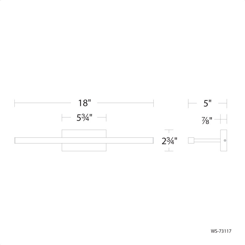 Rochelle 1 - Light LED Vanity Light, Chrome, 3500K
