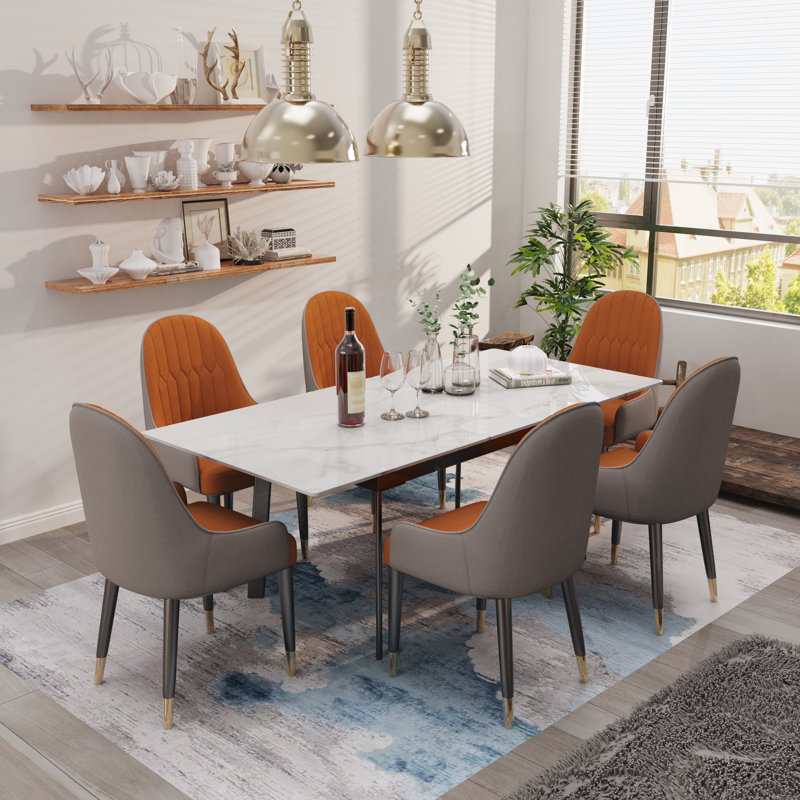 Mattear Rectangular Dining Table, Glossy White, 160x80x79cm