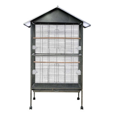 Maidenhead 160 cm Iron Pointed Top Floor Bird Cage with Wheels with Stand with Perch with Tray