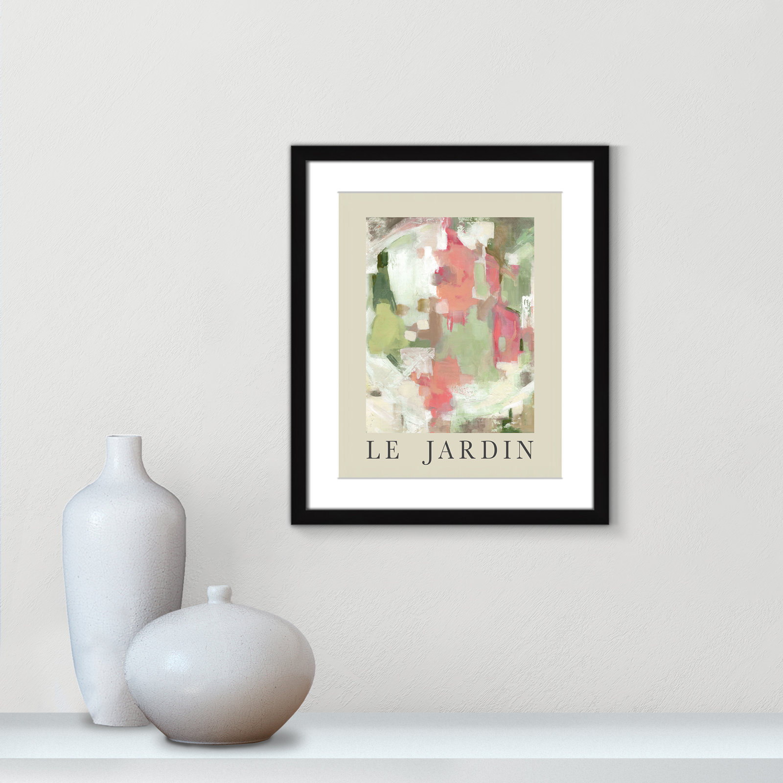 Riya "Le Jardin" Print by Carol Robinson, Black Single Picture Frame, Yes, 19" H x 16" W x 1.25" D