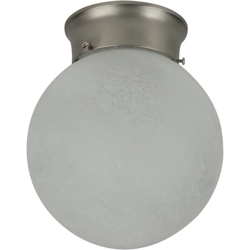 Glass Flush Mount, Brush Nickel, 8.5" H x 9.75" W x 8.5" D