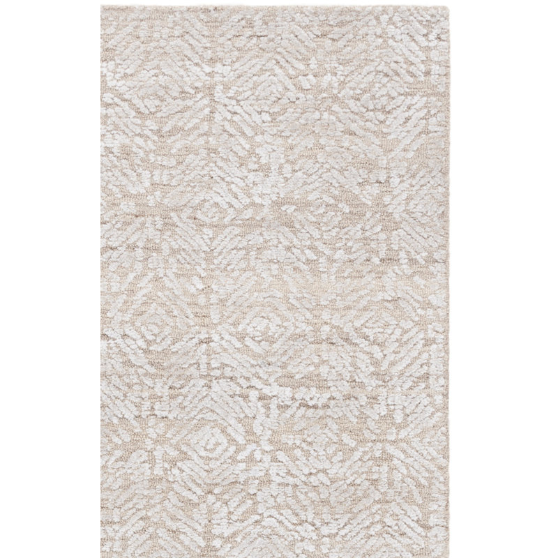 Anchondo 620 Hand Tufted Wool/Viscose/Cotton Abstract Indoor Use Only Rug in Beige/Ivory, Runner 2'3" x 8'