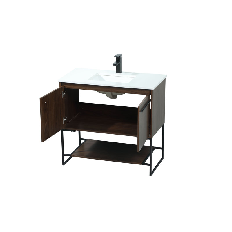 Ensemble de meuble-lavabo simple 36 po Rozell, Noyer