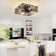 19.68'' Crystal Square Caged Flush Mount Ceiling Fan with Light Kit and Remote