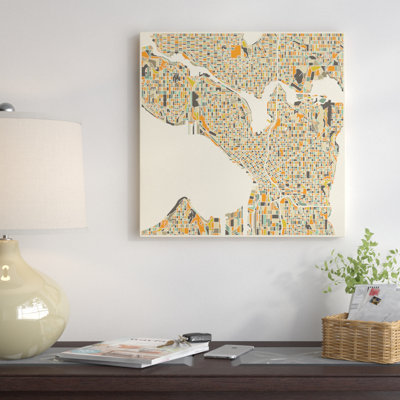 «Abstract City Map of Seattle», impression sur toile tendue