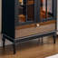 Vitrines en bois massif noir et verre
