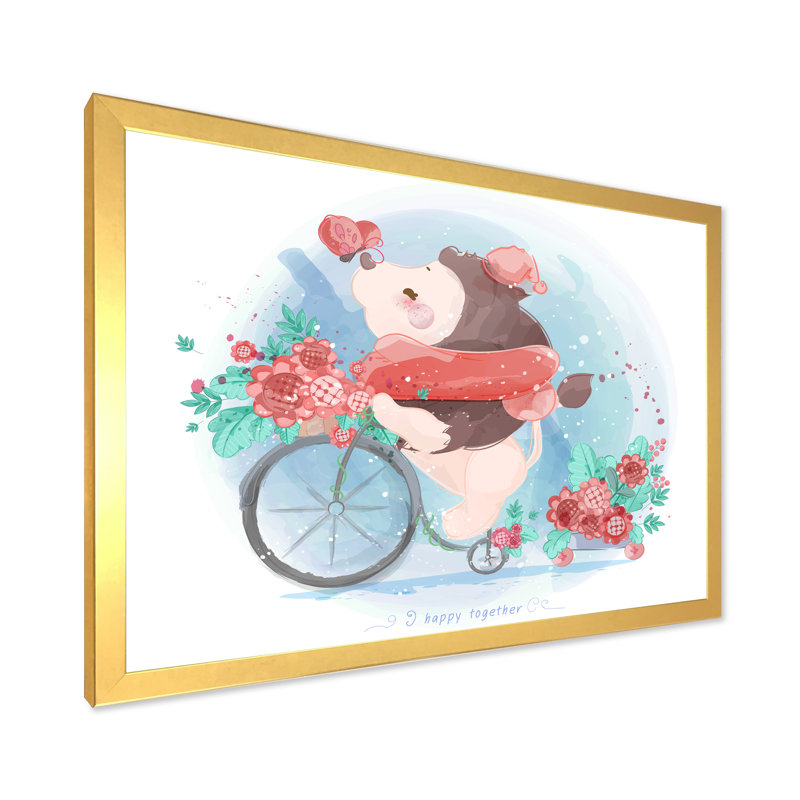 «Cute Parade Doodle Animal», reproduction sur toile, H 24 po x l 36 po x P 1 po, Cadre doré