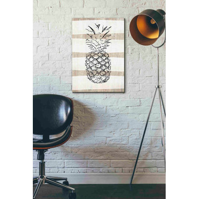 «Simple Stripes Pineapple» par Linda Woods, art mural sur toile
