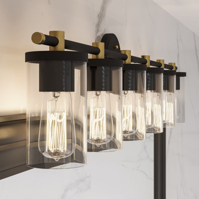 Burford 6-Light Dimmable Steel Vanity Light