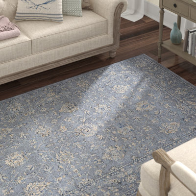 Tapis bleu ardoise Ania