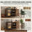 70" Wine Bar Cabinet with Fluted Texture, Modern Coffee Cabinet with Wine Rack&Glass Holder, White Kitchen Buffet Sideboard, Freestanding Liquor Cabinet for Dining Room Living Room-188930691