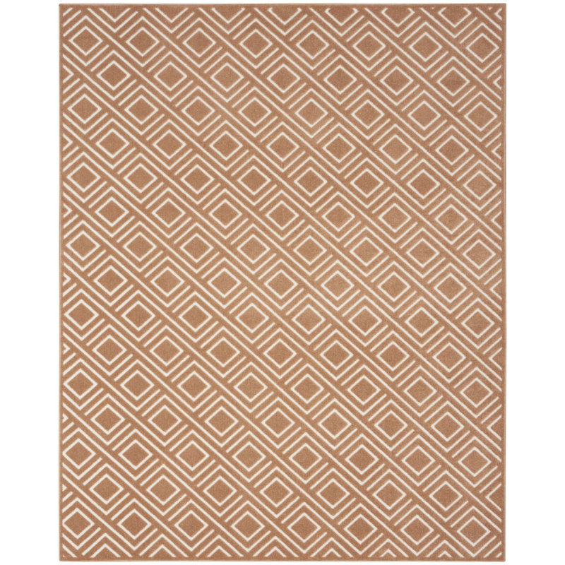 8' X 10' Brown Geometric Area Rug