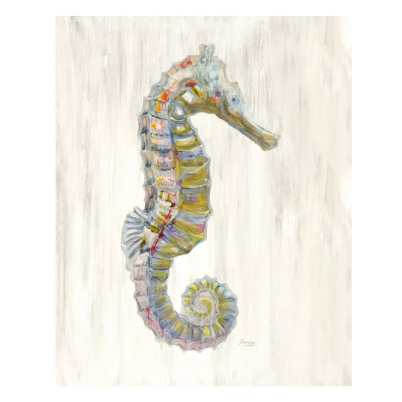 Seahorse Right Print by JP Kilkenny, 24" W x 30" H x 1.5" D, Glass Coat