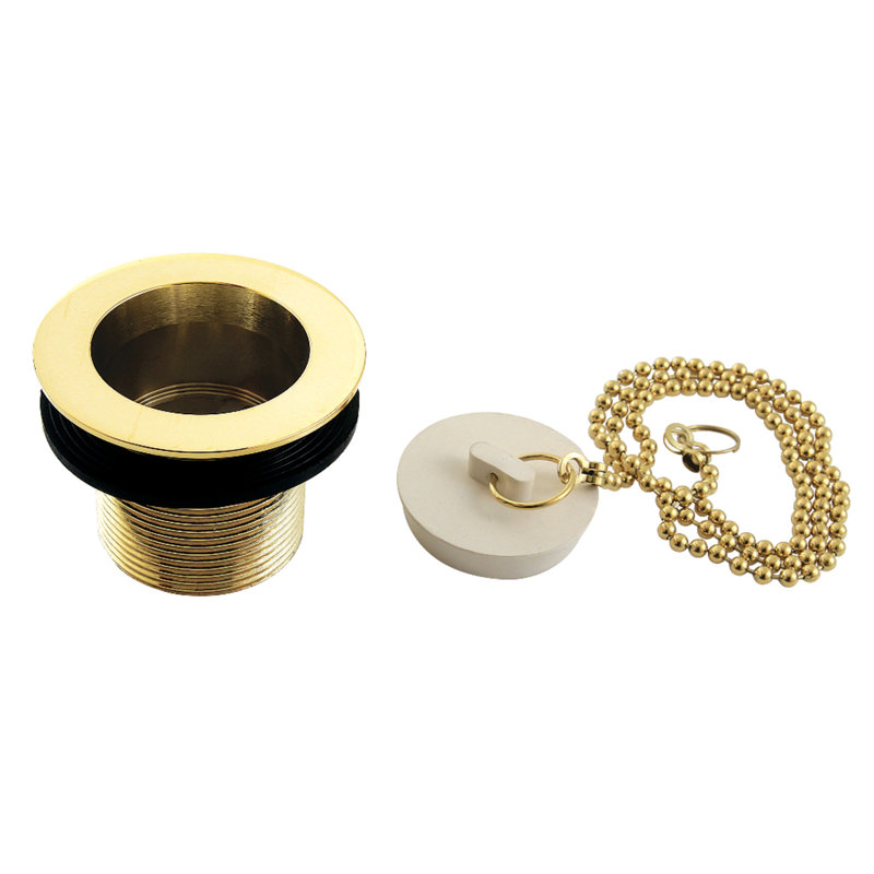 Kingston Brass Made To Match 1-1/2-Inch Chain and Stopper Tub Drain with 1-1/2-Inch Body Thread, Polished Brass