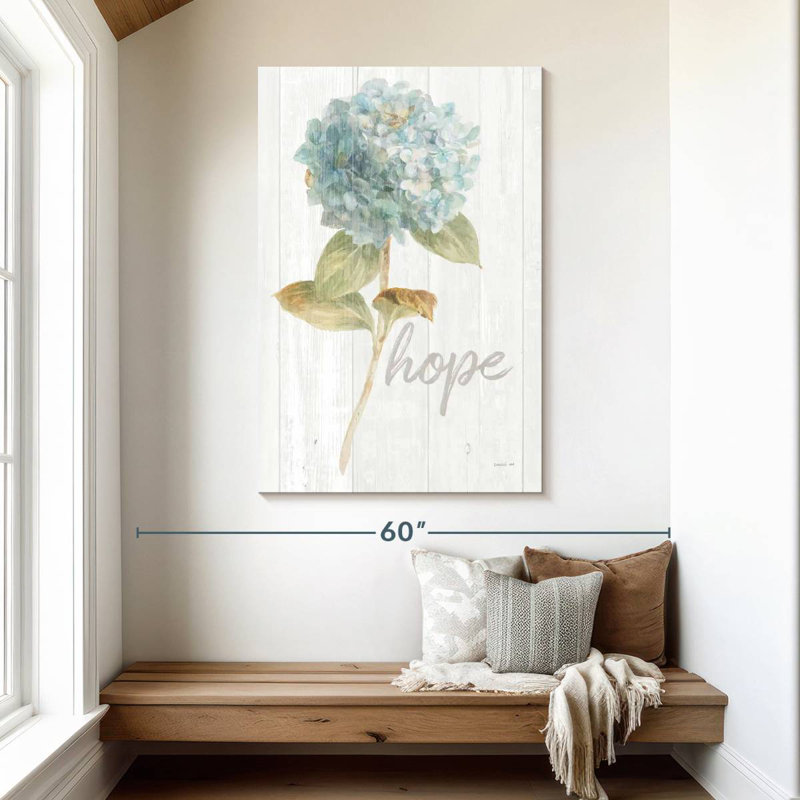 Harnek jardin hortensia sur bois espoir, H 48 po x l 32 po