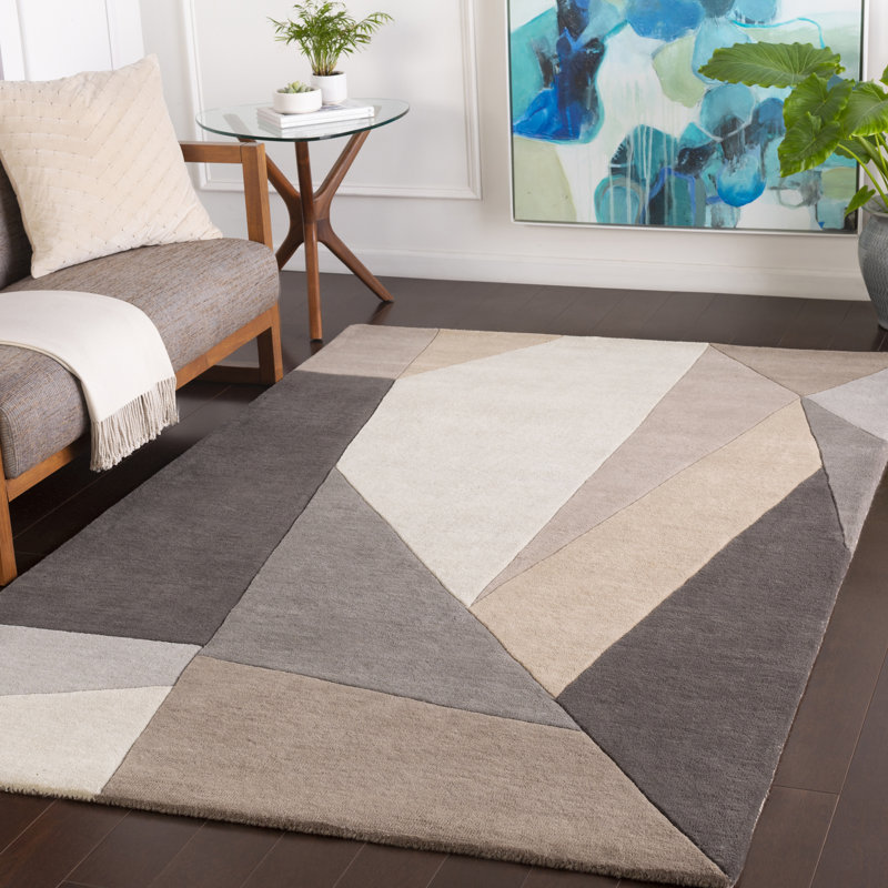 Jahiem Performance Hand Tufted Wool Abstract Indoor Rug, Rectangle 12' x 15'